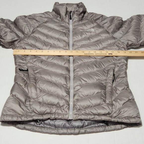 North Face Womens Thunder Jacket Med Metallic Silver 800 Fill Down Pertex A35J - Picture 4 of 15